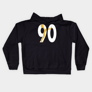 the number 90 t.j. watt Kids Hoodie